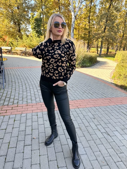 Elena bőrhatású nadrág