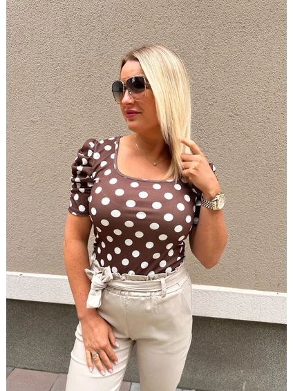 Dotty húzott ujjú felső