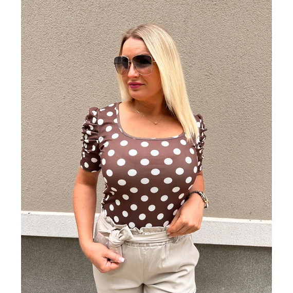 Dotty húzott ujjú felső